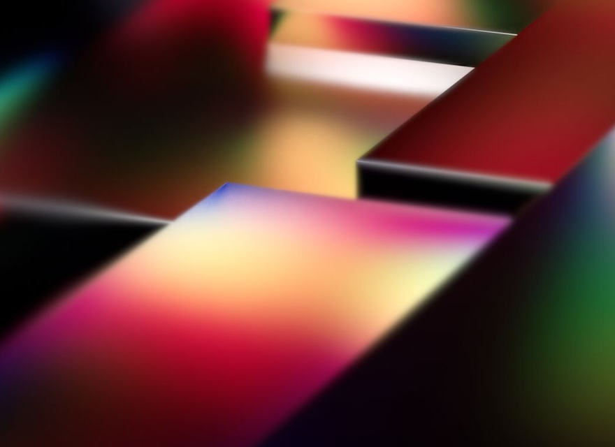 Abstract 3D rendering metal geometries