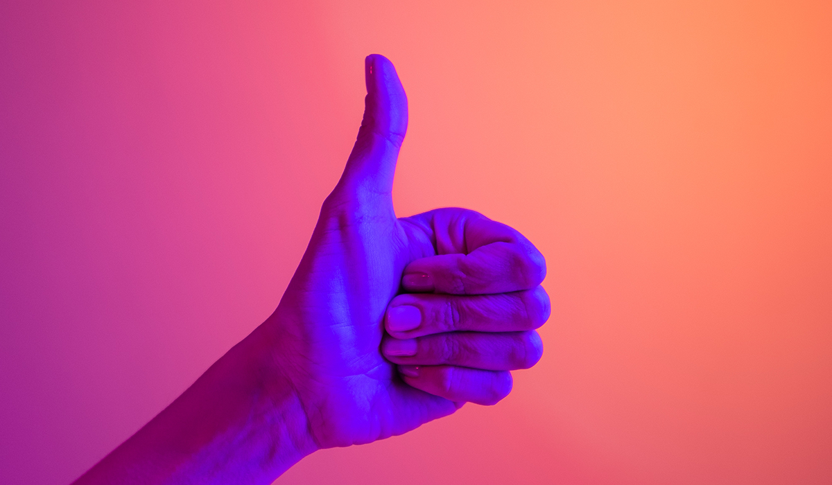 Thumbs up gesture