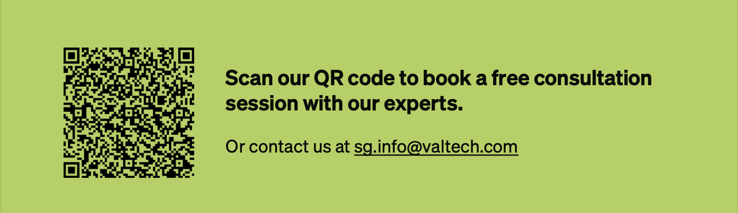 An image with advertise text to get consultation from the company with QR code